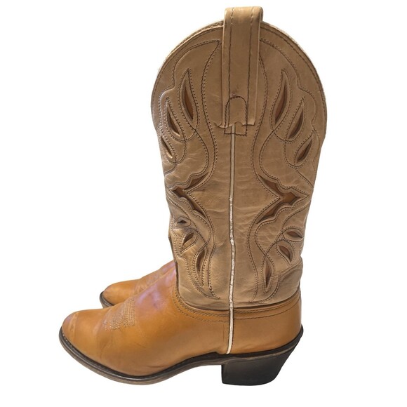 Acme Womens Size 5C Leather Two-Tone USA Made Cowboy Boots - Picture 5 of 11